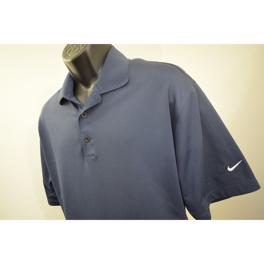 Nike Golf Polo Blue Dri Fit Performance Wicking Short Sleeve Mens Size XL